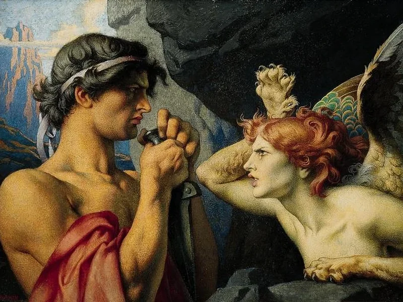 1833-François Emile Ehrmann - Edipo e la Sfinge